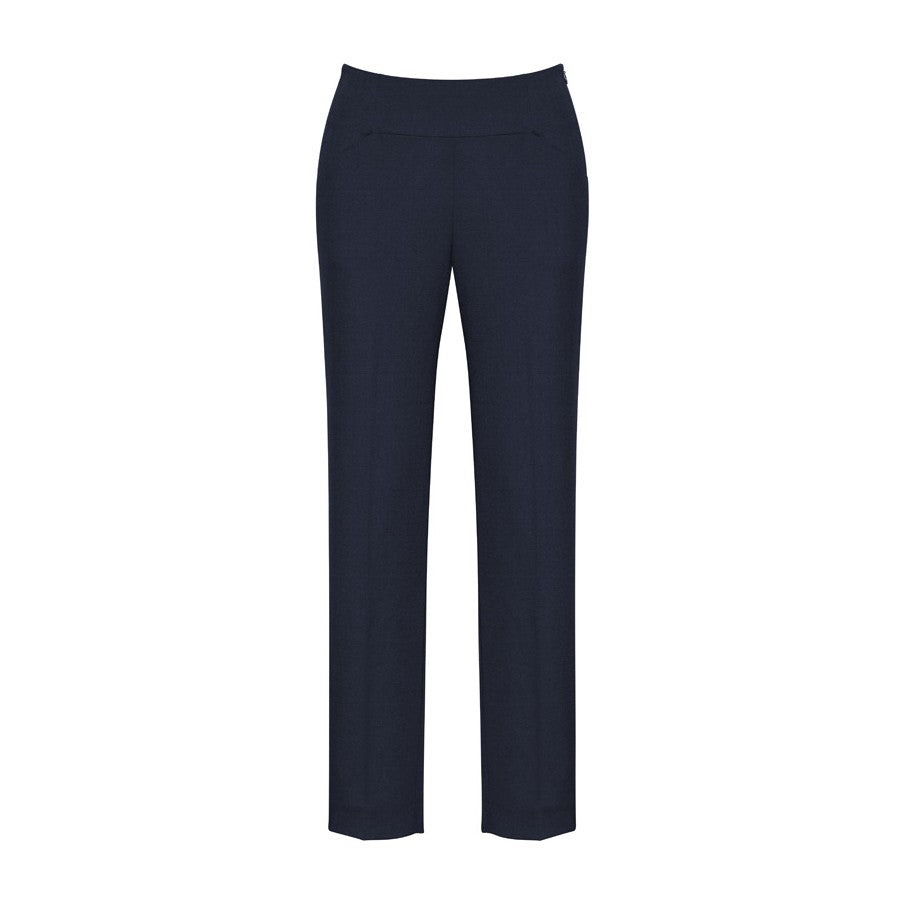 Biz Corporates Cool Stretch Womens Bandless Slim Leg Pant 10121 in Navy