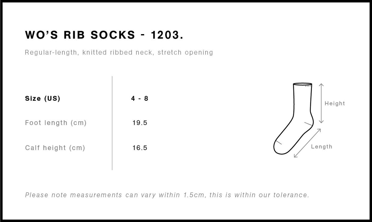 AS Colour Womens Rib Socks 2 Pack 1203 size guide