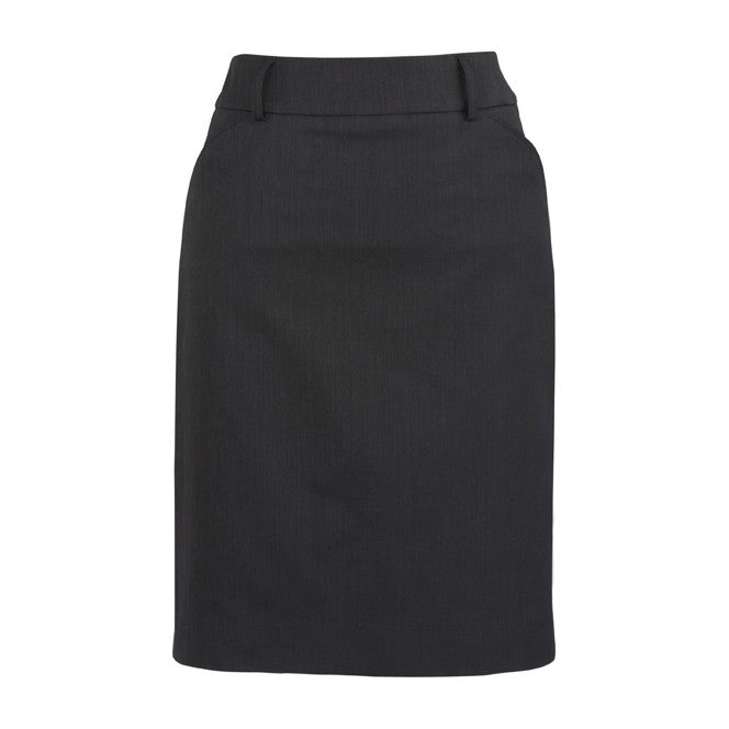 Biz Corporates Cool Stretch Womens Multi-Pleat Skirt 20115 in Charcoal