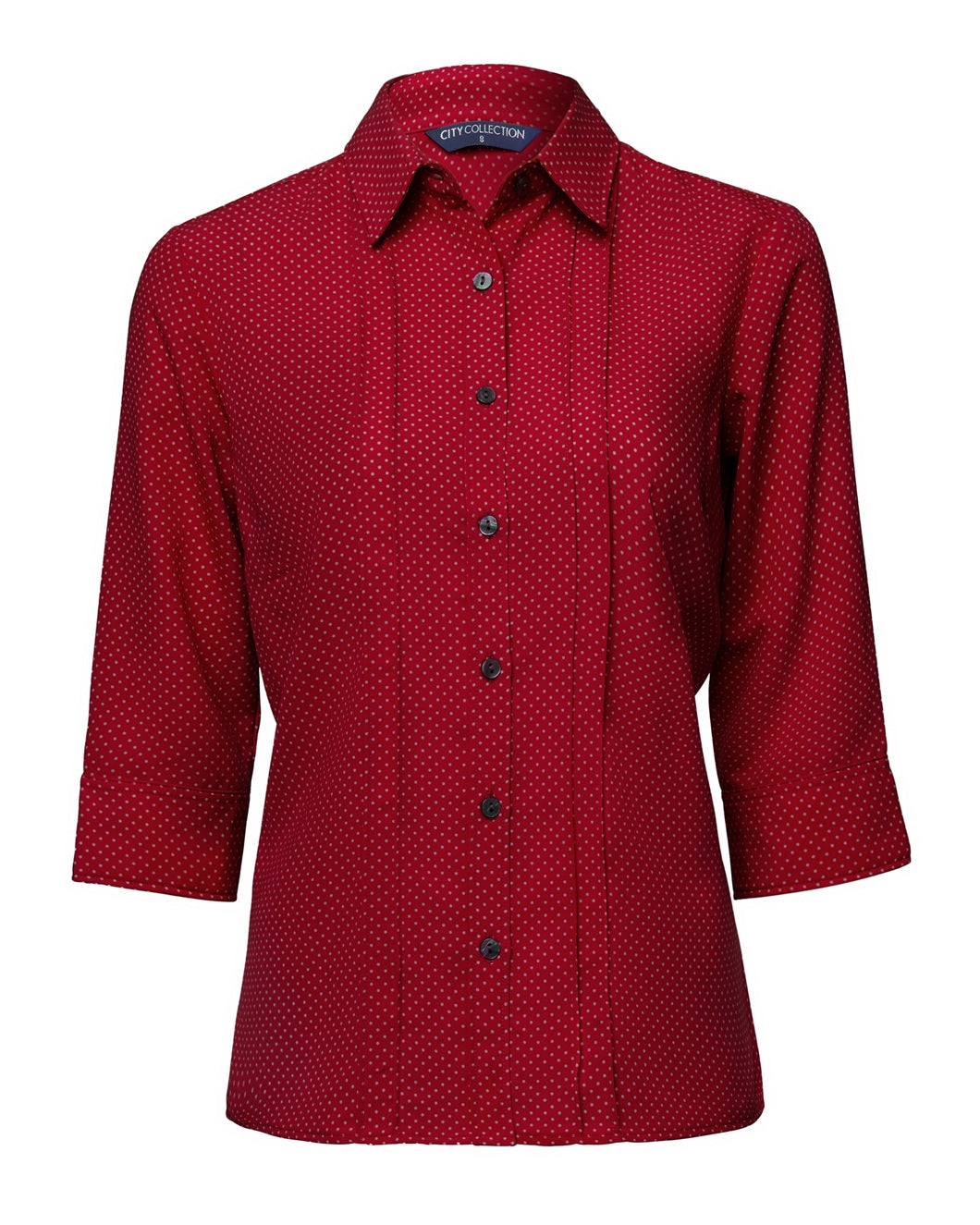 City Collection Stretch Spot 3/4 Sleeve Shirt