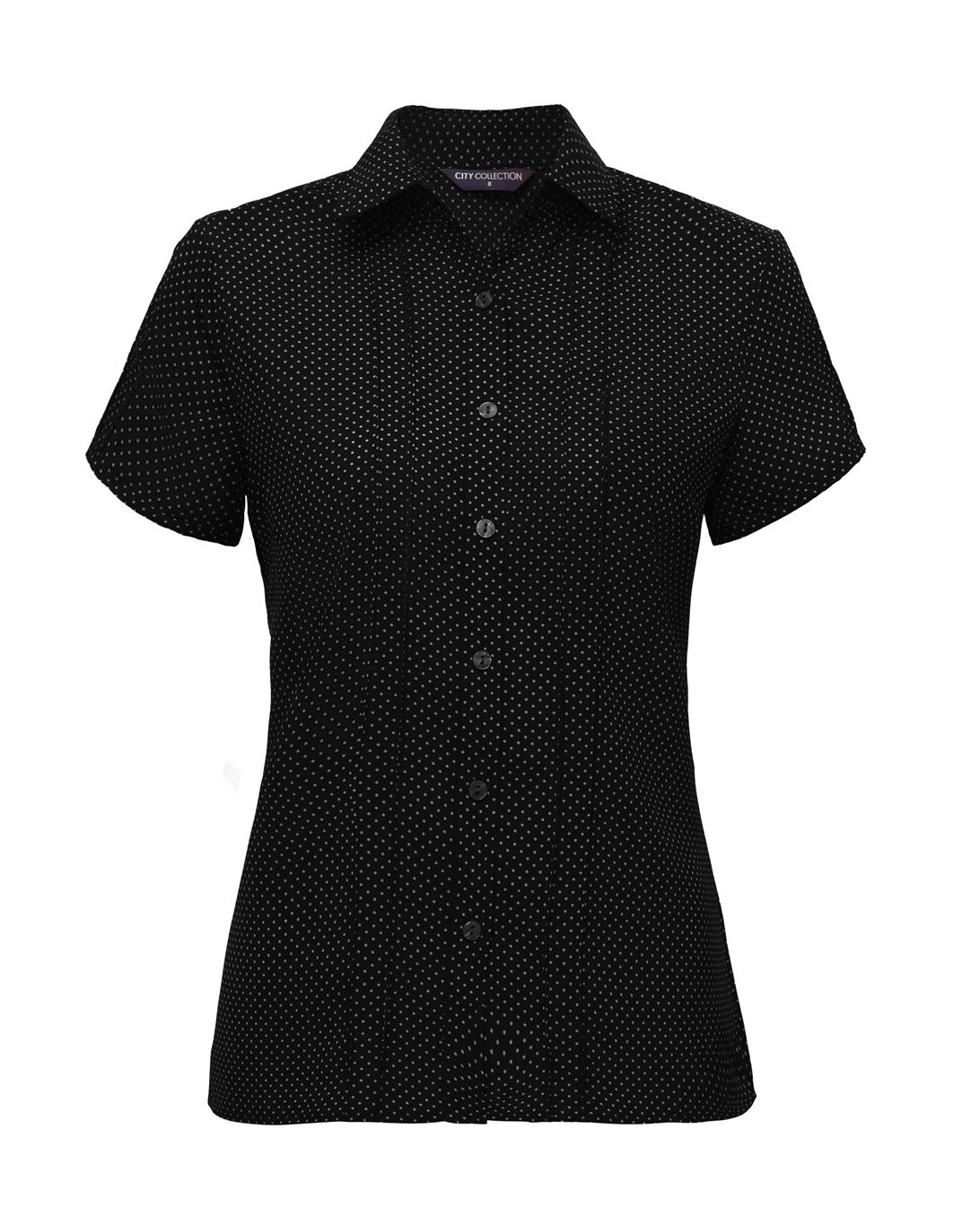 City Collection Stretch Spot Short Sleeve Shirt