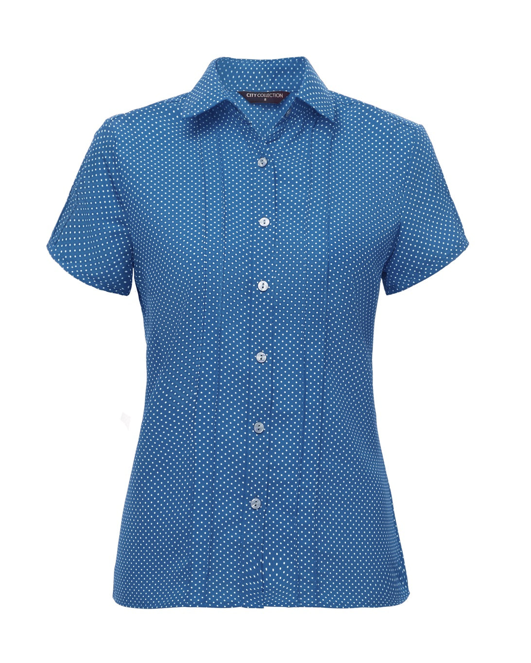 City Collection Stretch Spot Short Sleeve Shirt