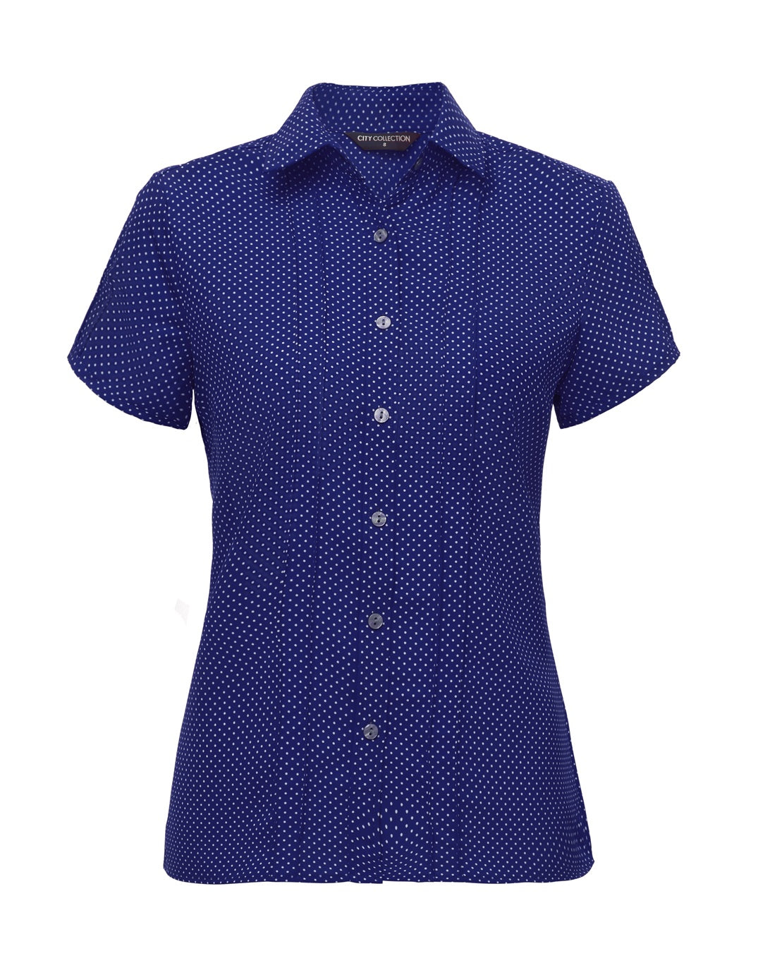 City Collection Stretch Spot Short Sleeve Shirt