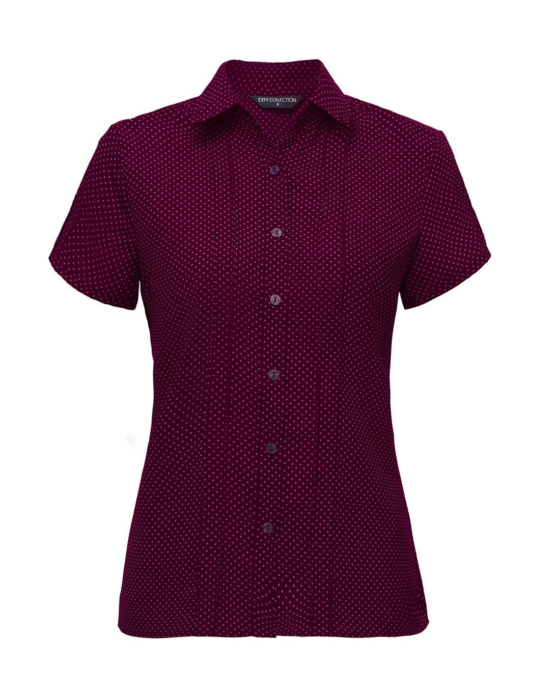 City Collection Stretch Spot Short Sleeve Shirt