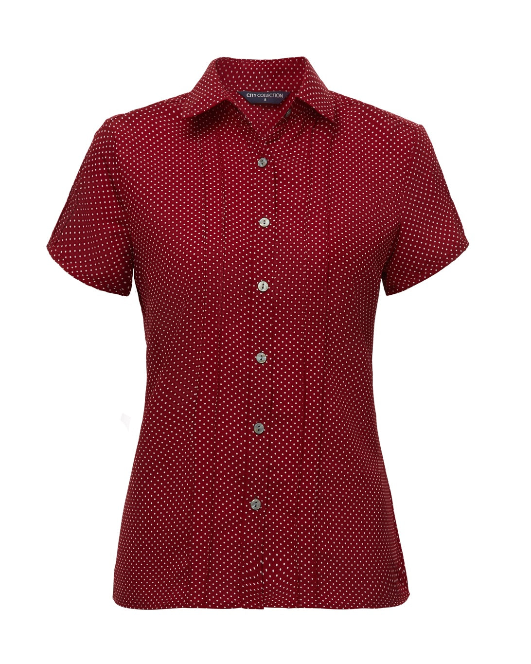 City Collection Stretch Spot Short Sleeve Shirt