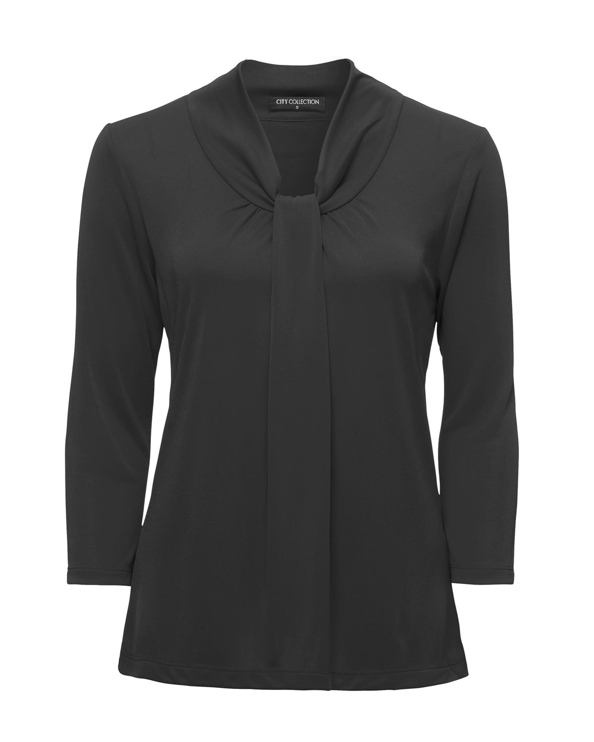 City Collection Pippa Knit 3/4 Sleeve Women's Top 2221 in Charcoal
