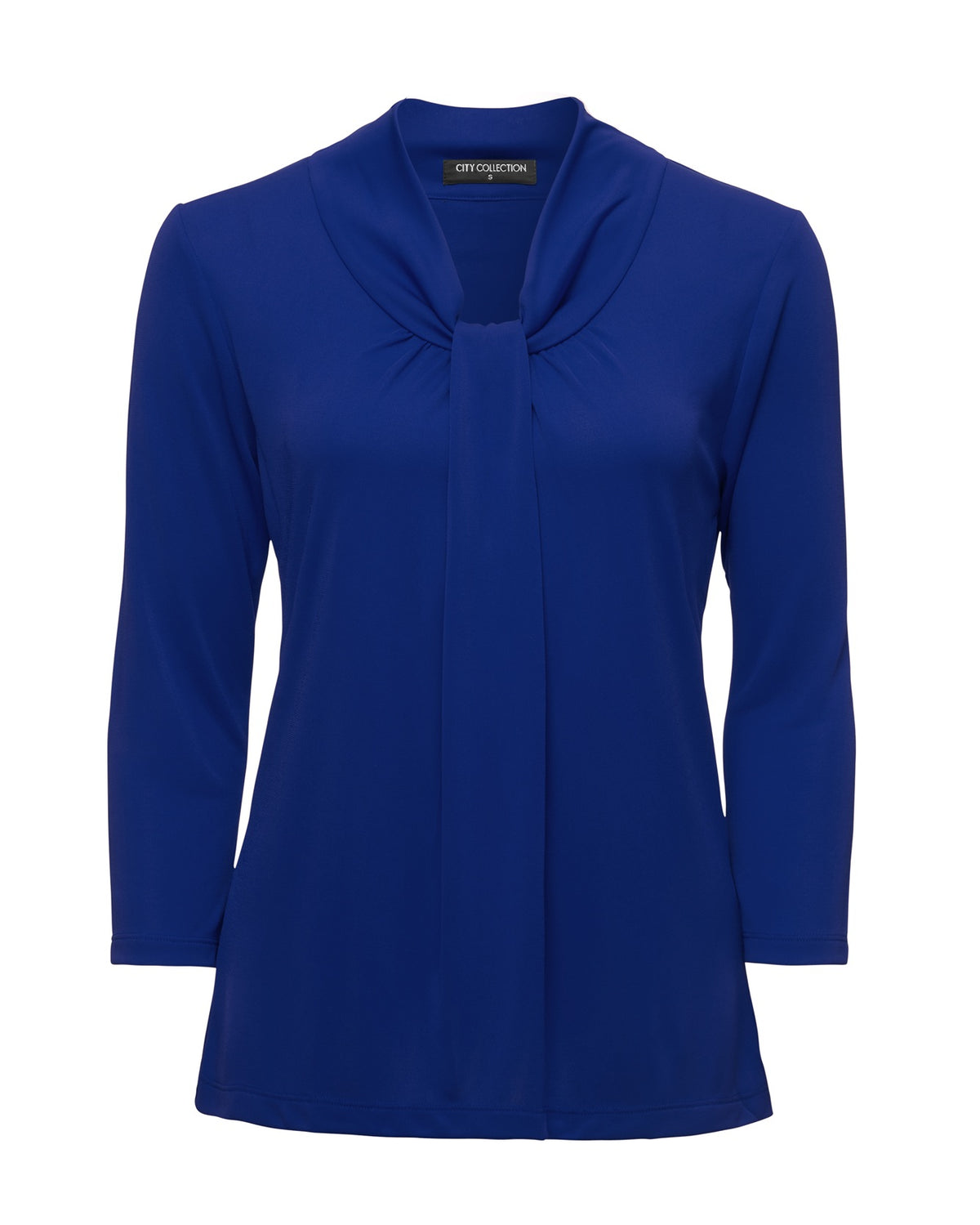 City Collection Pippa Knit 3/4 Sleeve Women's Top 2221 in Cobalt
