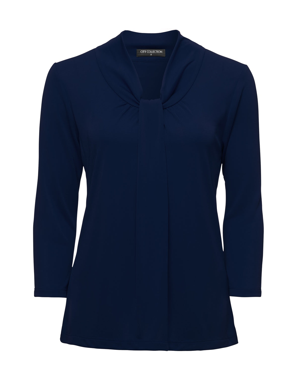 City Collection Pippa Knit 3/4 Sleeve Women's Top 2221 in Navy