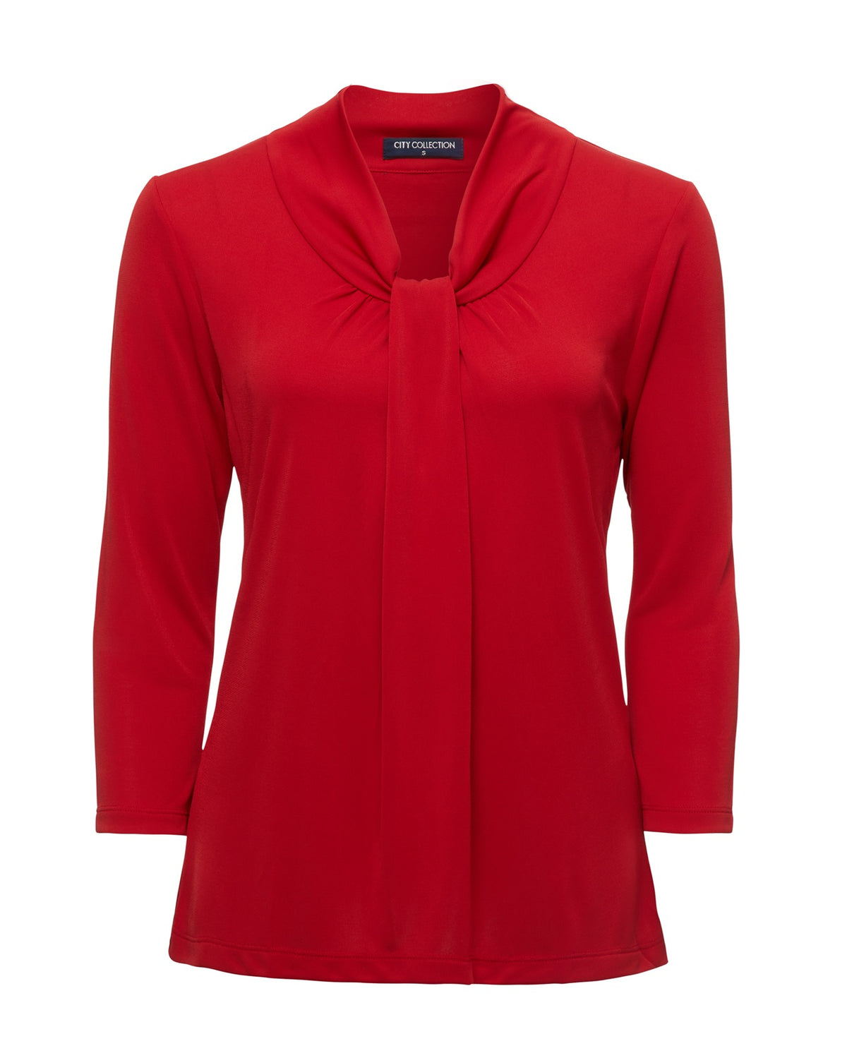 City Collection Pippa Knit 3/4 Sleeve Women's Top 2221 in Red