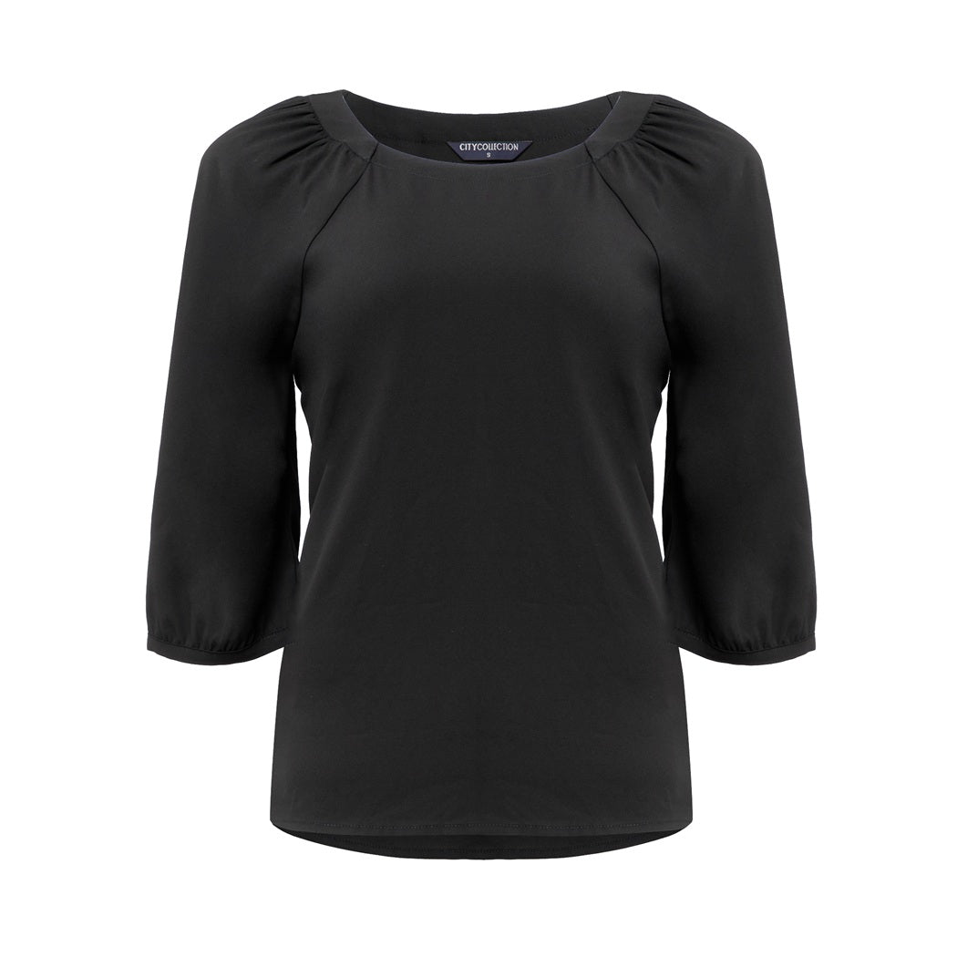 City Collection Marilyn Half Sleeve Women's Top 2271 in Black