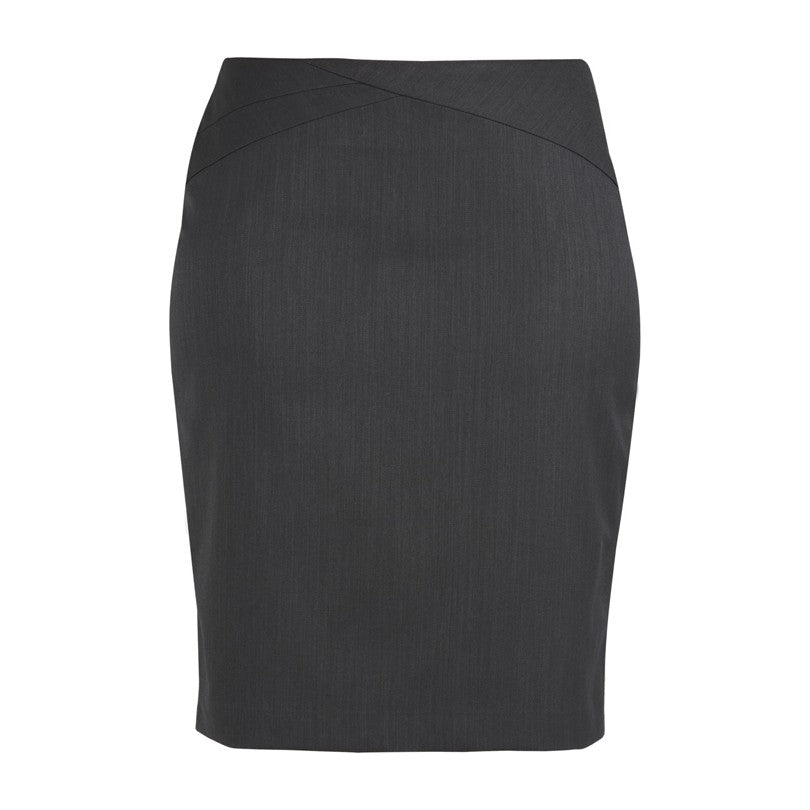 Biz Corporates Comfort Wool Stretch Womens Chevron Band Skirt 24014 in Charcoal
