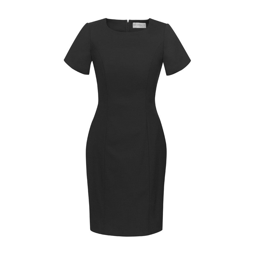 Biz Corporates Comfort Wool Stretch Womens Short Sleeve Shift Dress 34012 in Black