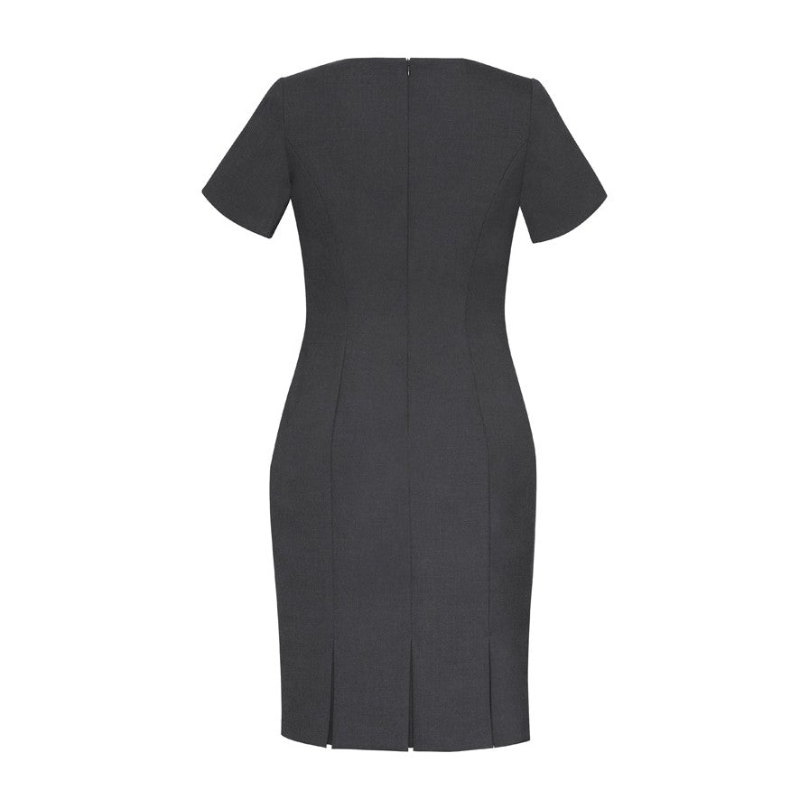 Biz Corporates Comfort Wool Stretch Womens Short Sleeve Shift Dress 34012 in Charcoal, view 2