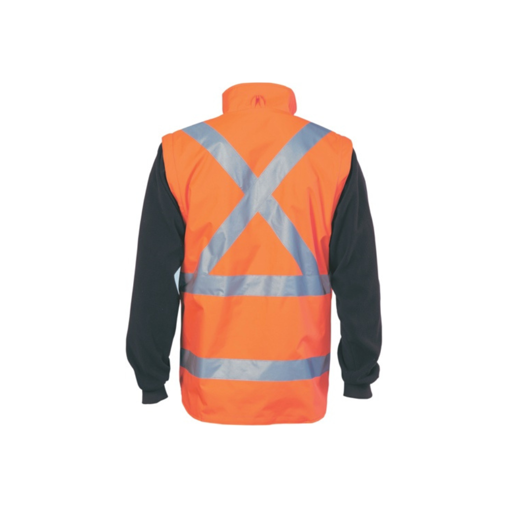 DNC Hi Vis "4 in 1" Zip of Sleeve Reversible Vest X-Back 3990