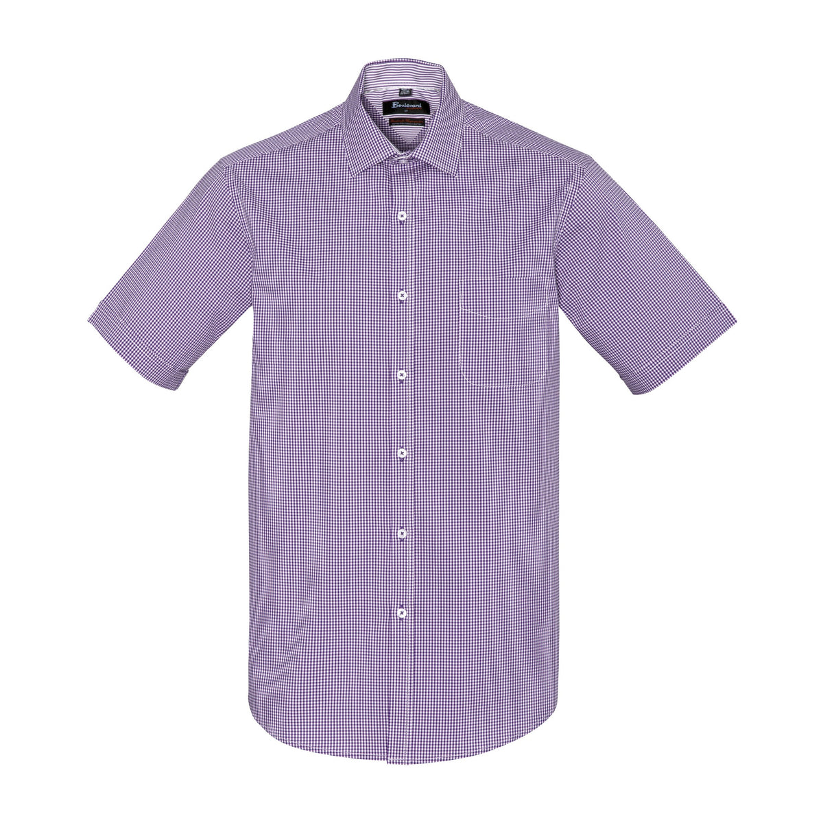 Biz Corporates Newport Mens Short Sleeve Shirt 42522 in Purple Reign