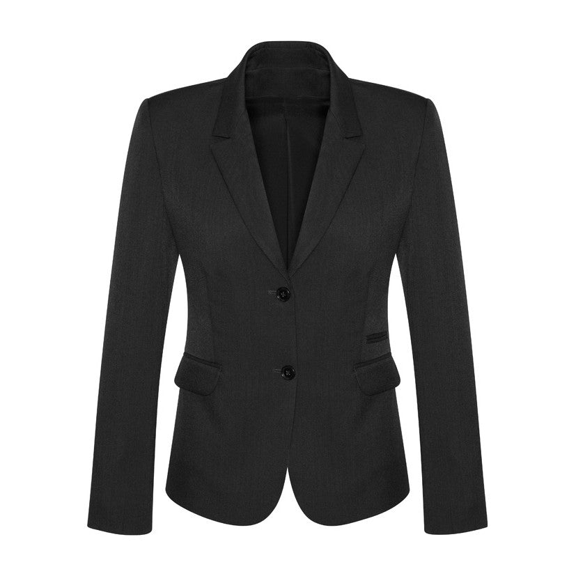 Biz Corporates Cool Stretch Womens 2 Button Mid Length Jacket 60119 in Black