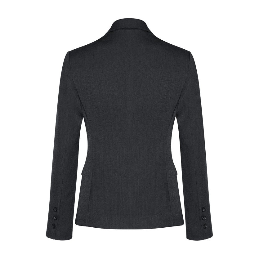 Biz Corporates Cool Stretch Womens 2 Button Mid Length Jacket 60119 in Charcoal, view 2