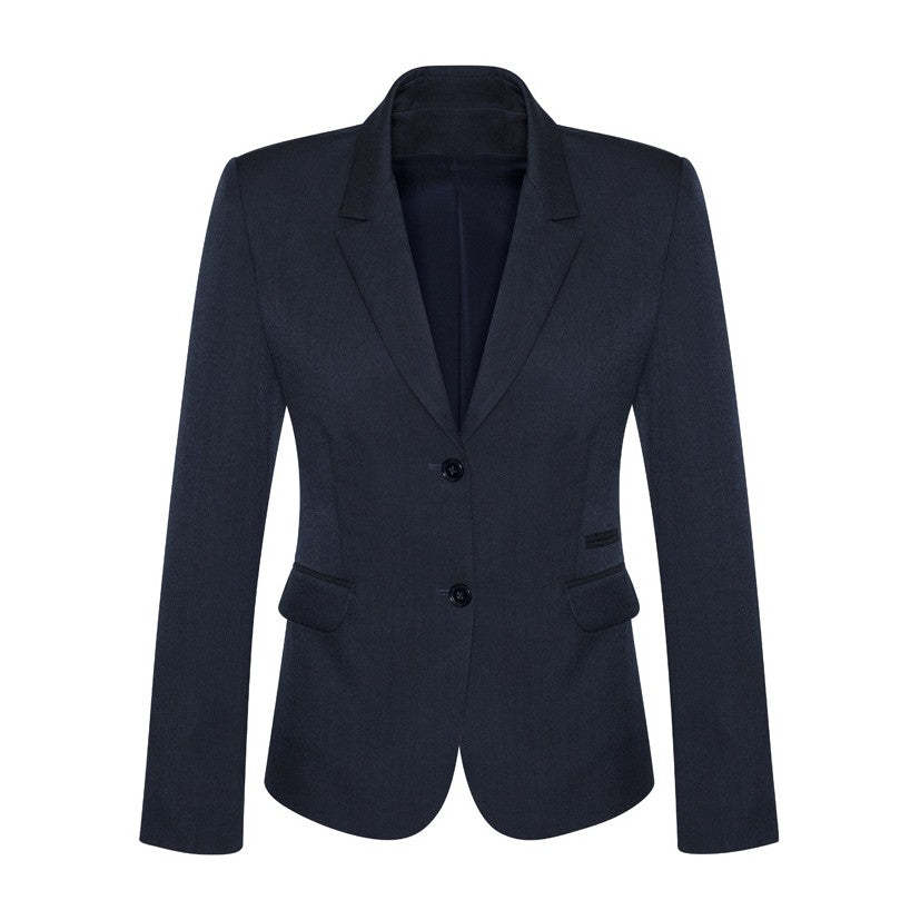Biz Corporates Cool Stretch Womens 2 Button Mid Length Jacket 60119 in Navy