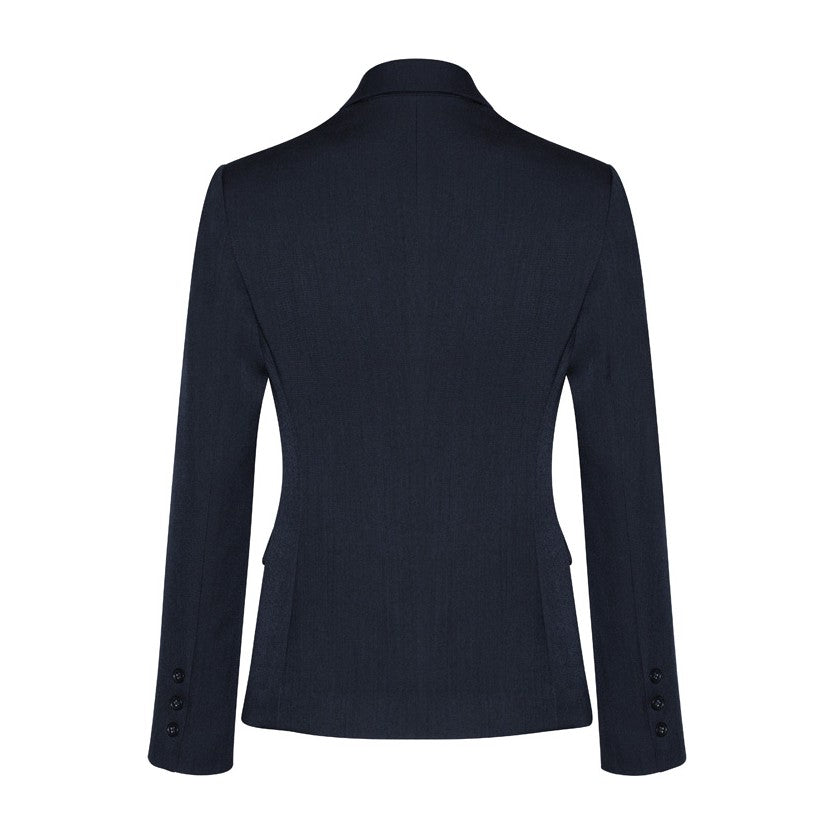 Biz Corporates Cool Stretch Womens 2 Button Mid Length Jacket 60119 in Navy, view 2