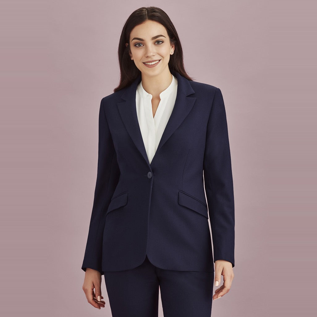 Biz Corporates Siena Womens Longline Jacket 60717, worn by model
