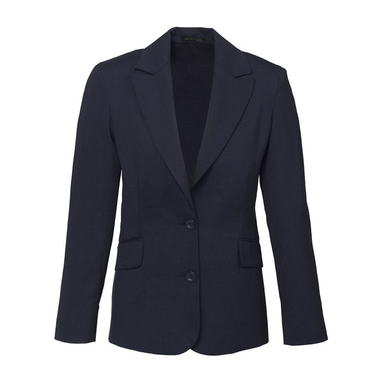 Biz Corporates Comfort Wool Stretch Womens Longline Jacket 64012 in Navy