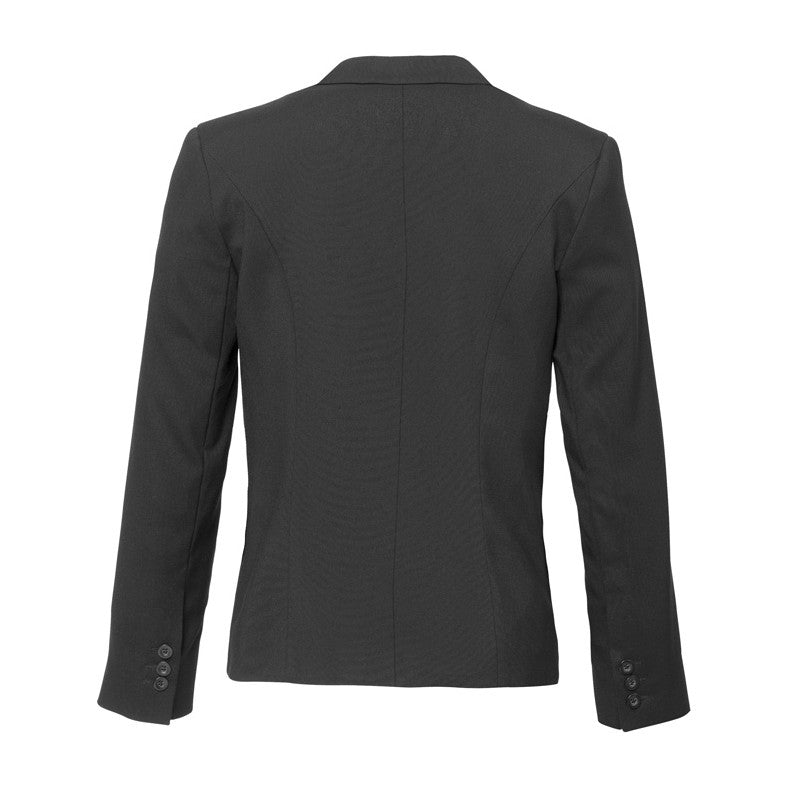 Biz Corporates Comfort Wool Stretch Womens Short Jacket with Reverse Lapel 64013 in Charcoal, view 2