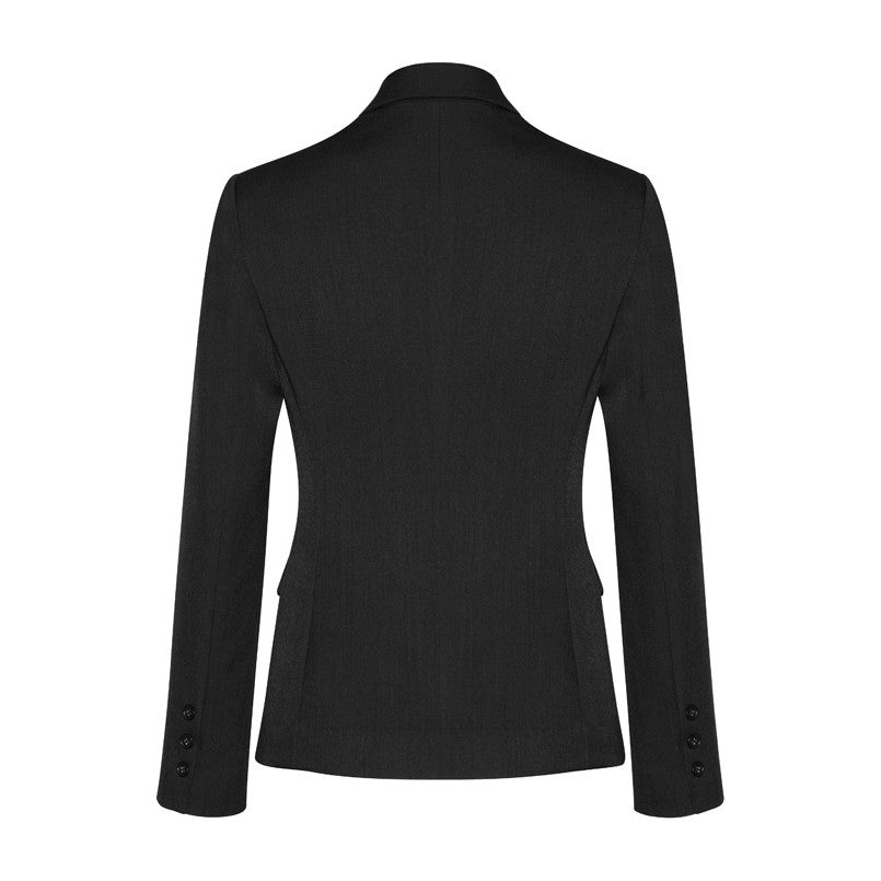 Biz Corporates Comfort Wool Stretch Womens 2 Button Mid Length Jacket 64019 in Black, view 2