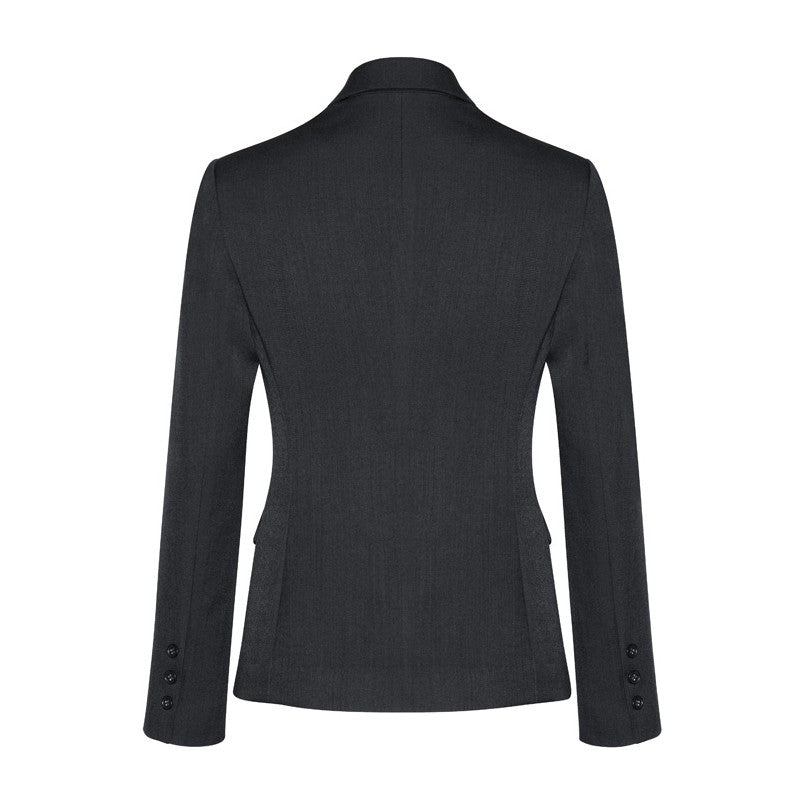 Biz Corporates Comfort Wool Stretch Womens 2 Button Mid Length Jacket 64019 in Charcoal, view 2
