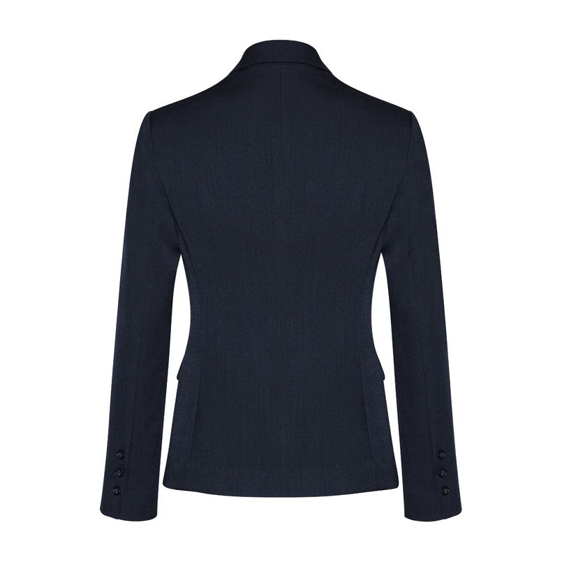 Biz Corporates Comfort Wool Stretch Womens 2 Button Mid Length Jacket 64019 in Navy, view 2