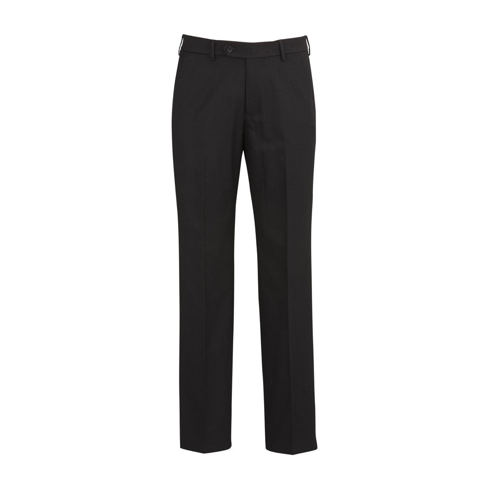 Biz Corporates Cool Stretch Mens Flat Front Pant (Stout) 70112S in Black