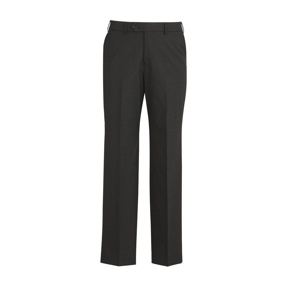 Biz Corporates Comfort Wool Stretch Mens Flat Front Pant 74012, worn by model