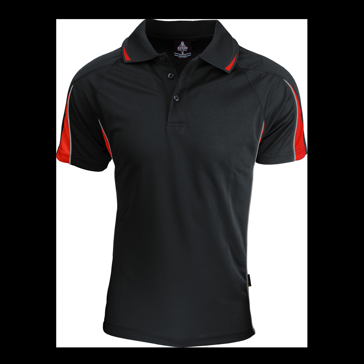 Aussie Pacific Eureka Mens Polo 1304 in Black/Red
