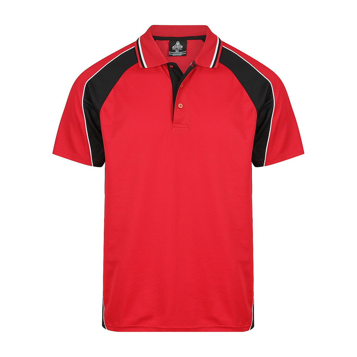 Aussie Pacific Panorama Mens Polo 1309 in Red/Black/White