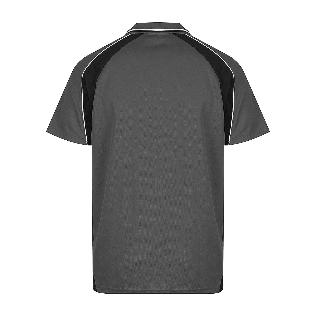 Aussie Pacific Panorama Mens Polo 1309 in Slate/Black/White, back view