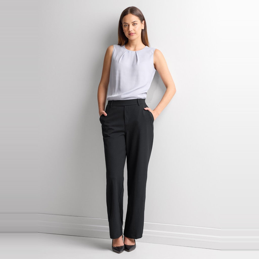 Biz Soft Stretch Womens Pant BB2606L in Black, worn by model