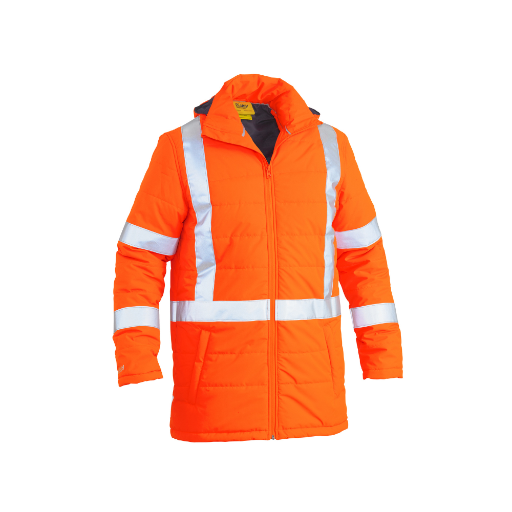 Bisley Taped Hi Vis Puffer Jacket with X-Back BJ6379XT