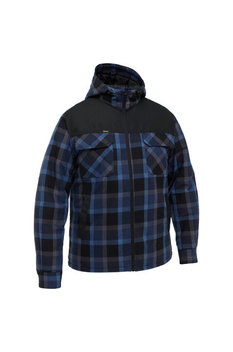 Bisley Contrast Check Zip Front Hoodie BJ6703