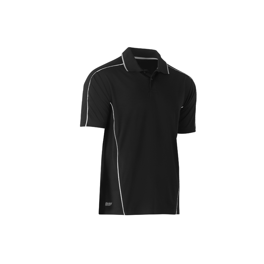 Bisley Mens Cool Mesh Short Sleeve Polo with Reflective Piping BK1425