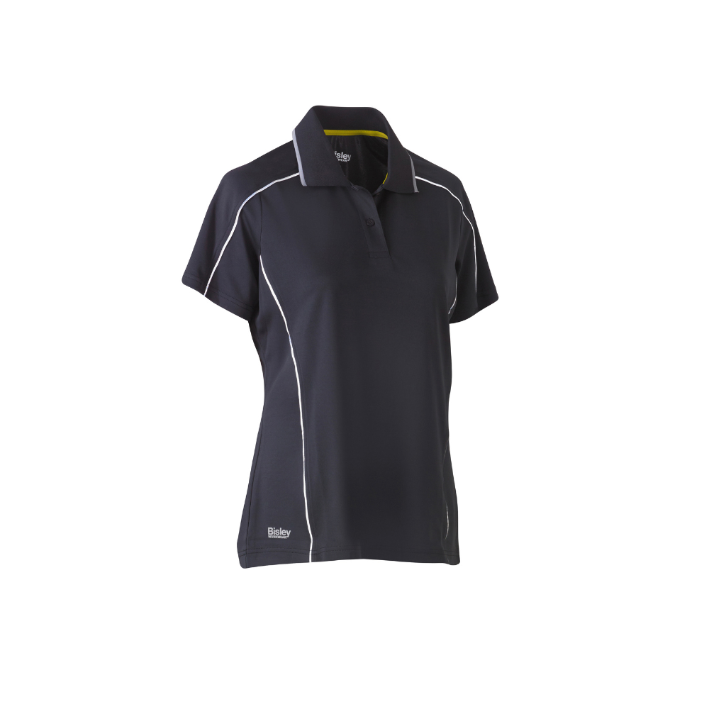 Bisley Womens Cool Mesh Short Sleeve Polo with Reflective Piping BKL1425
