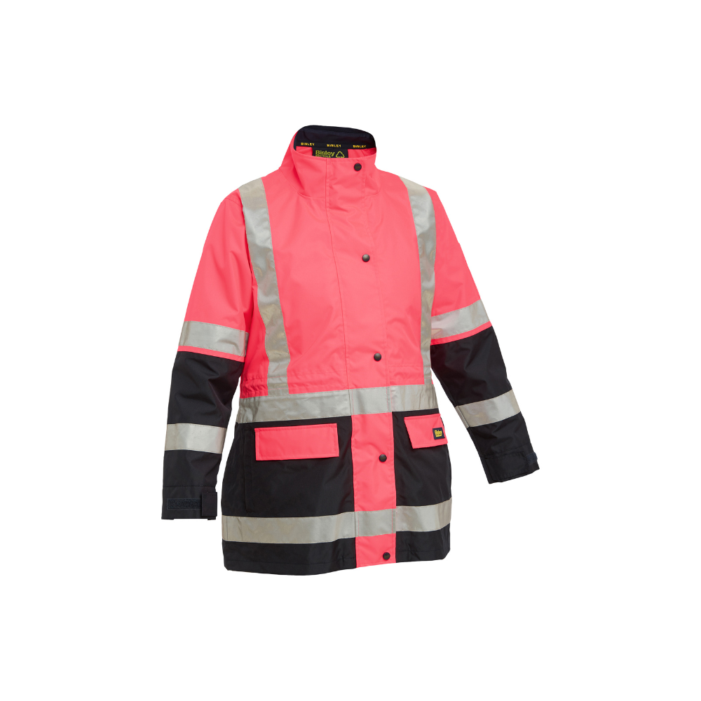 Bisley Womens Taped Hi Vis 5 in 1 Rain Jacket BKL6975