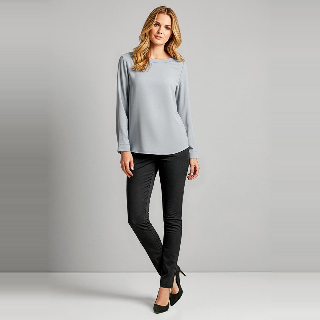 Biz Bella Womens Pant BS125L in Black, worn by model