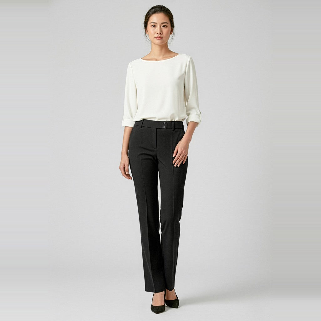 Biz Stella Womens Perfect Pant BS506L in Black, worn by model