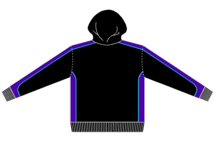 Be Seen Zip Hoodies Black/Purple/Turquiose