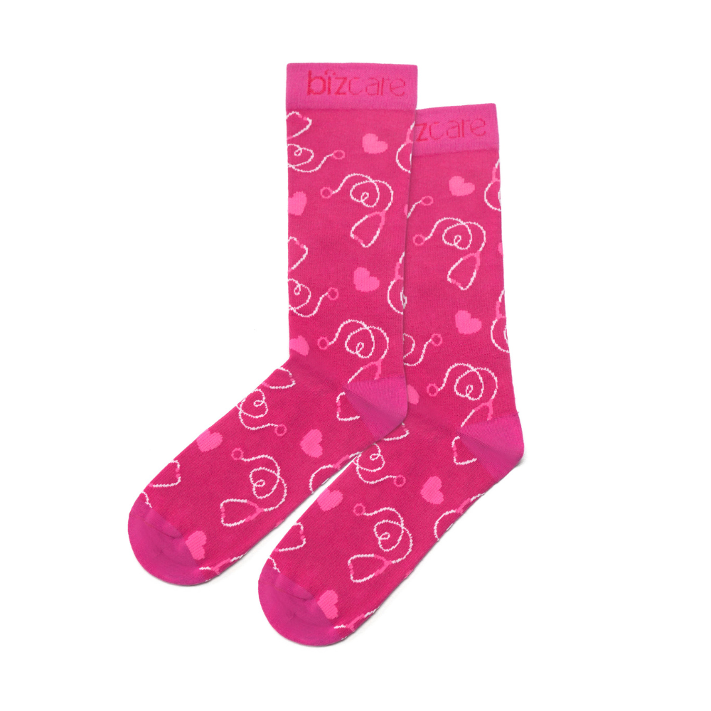 Biz Unisex Happy Feet Pink Socks CCS250U