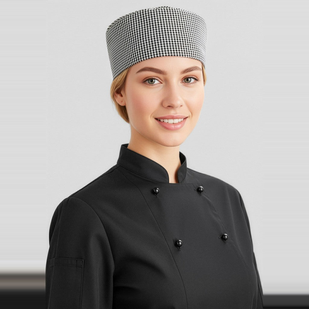 Biz Chef Jacket Button CH235, worn by model