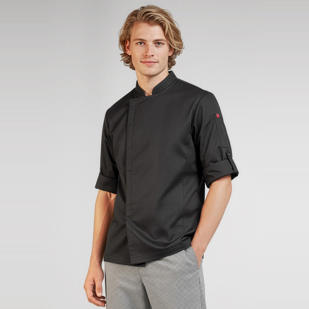 Biz Alfresco Mens Long Sleeve Chef Jacket CH330ML, worn by model