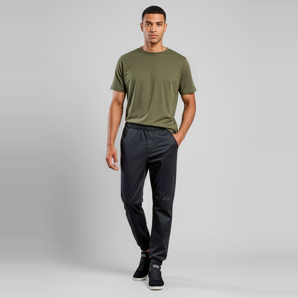 Biz Cajun Mens Chef Jogger Pant CH433M, worn by model