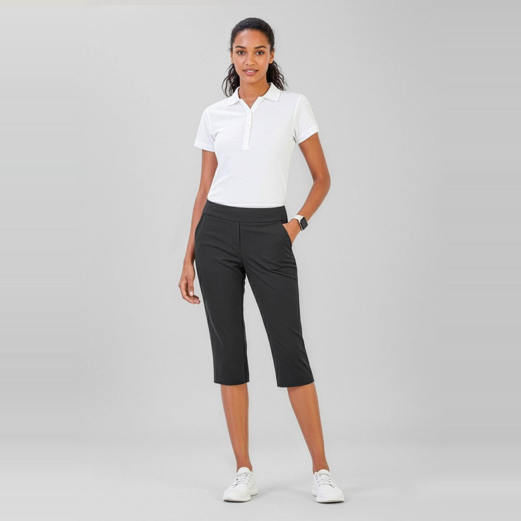 Biz Jane Womens 3/4 Length Stretch Pant CL040LL, worn by model