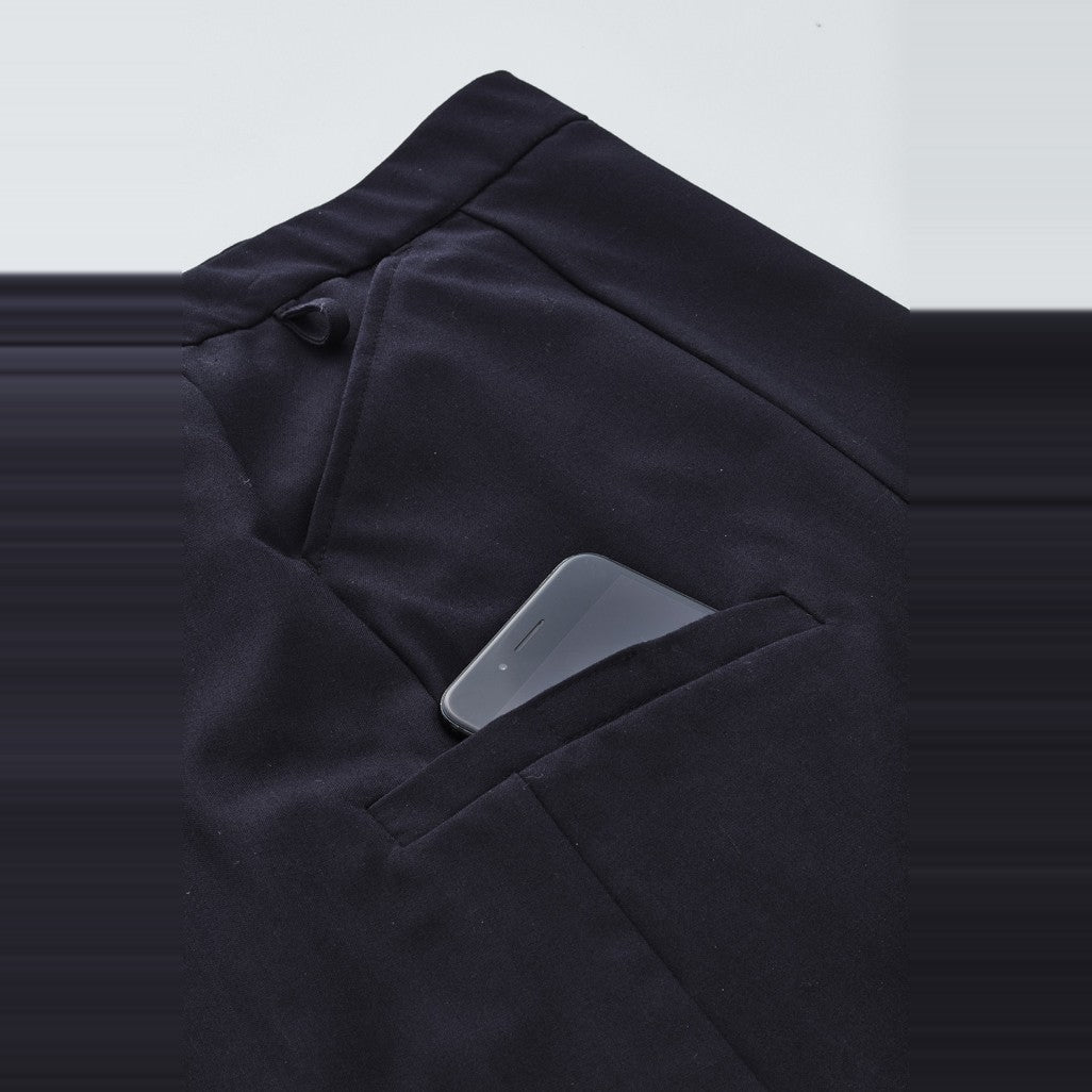 Biz Comfort Waist Womens Cargo Skirt CL956LS in Charcoal, worn by model, view 4