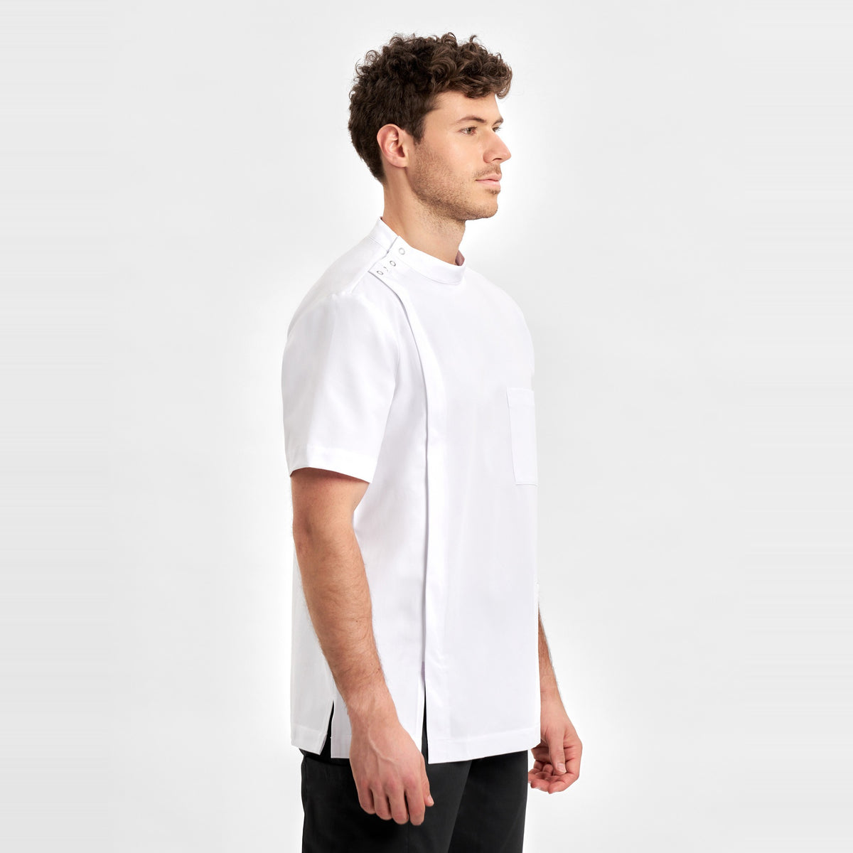 Inaura Essence Mens Jacket CPT451MS in White, worn by model, view 3